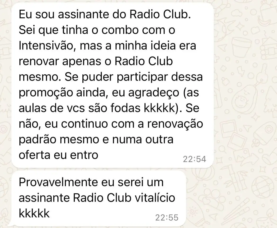 🔥provavelmente serei um assinante radioclub vitalicio